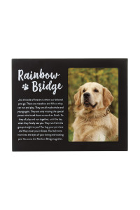 Pearhead Rainbow Bridge Pet Keepsake Picture Frame, Dog Photo Frame for Pet Owners, Dog Memorial Frame, Black
