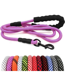 MayPaw Heavy Duty Rope Dog Leash, 3/4/5/6/7/8/10/12/15 FT Nylon Pet Leash, Soft Padded Handle Thick Lead Leash for Large Medium Dogs Small Puppy