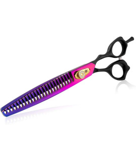 Professional 7.0/8.0 inch Pet Grooming Hair Cutting Scissors and 6.75/8.0 inch Dog Chunker Shear - Japan 440C Stainless Steel for Pet Groomer or Family DIY Use (8 inch Chunker Scissor)