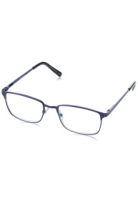 Foster grant Mens Braydon Multifocus Reading Anti-Reflective glasses coating Rectangular, Matte Navy BlueTransparent, 54 mm + 175
