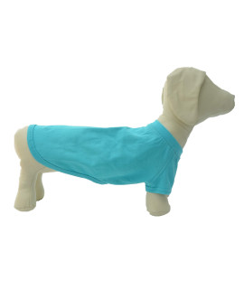 Lovelonglong 2019 Pet clothing Dog costumes Dachshund clothes Blank T-Shirt Tee Shirts for Dachshund Dogs,corgi 100 cotton Turquoise D-S