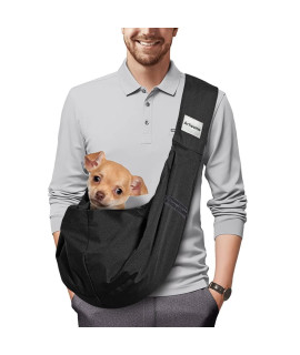 Artisome Black Dog Carrier Sling - For 3-10 lbs - Premium Small Dog & Puppy Carrier - Cat Sling - Stylish and Comfortable Pet Sling Carrier for Small Dogs - Convenient Dog Carrying Bag - Puppy Carrier