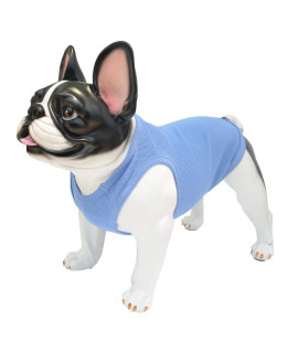 Lovelonglong 2019 Summer Pet Clothing, Dog Clothes Blank T-Shirts Ribbed Tanks Top Thread Vests for Large Medium Small Dogs 100% Cotton PowderBlue XS