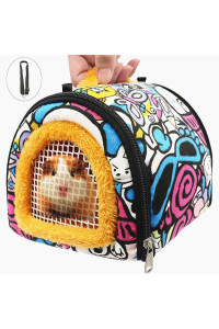 KAMEIOU Small Animal Carrier Bag Small Guinea Pig Hedgehog Carriers with Detachable Strap Double Zipper Travel Pets Small Guinea Pig Chinchillas Hamster Rat Hedgehog Sling Carry Bag for Small Animals