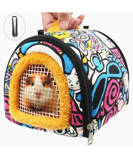 KAMEIOU Small Animal Carrier Bag Small Guinea Pig Hedgehog Carriers with Detachable Strap Double Zipper Travel Pets Small Guinea Pig Chinchillas Hamster Rat Hedgehog Sling Carry Bag for Small Animals