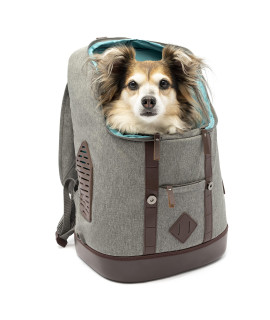 Kurgo Dog carrier Backpack for Small Pets - Dogs & cats cat Hiking or Travel Waterproof Bottom K9 Ruck Sack (Heather charcoal grey)