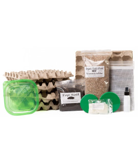 Cricket Colony Starter Kit for Raising Your own Crickets - 5-Egg Flats, Vermiculite, Top Soil, Feed, 1 Ounce of Water Crystals, Spray Bottle, Container, and 2 Lids (Screen not Included)