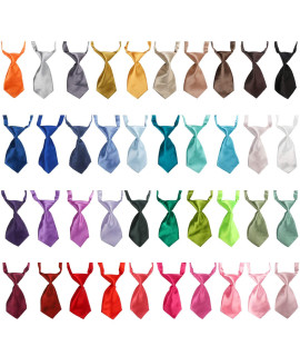Segarty Small Dog Ties, 40 PCS Dog Neck Bow Tie with Adjustable Solid Color Dog Bowtie Collar for Wedding Holiday Birthday Christmas Costumes Grooming Accessories, Bulk Necktie Gift for Cat Puppy Pet