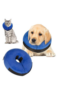 VST Comfortable Inflatable Cone Collar for Dogs,Adjustable Soft Pet Recovery Collar Prevent Pets from Touching Biting Scratching at Injuries Wounds (S)