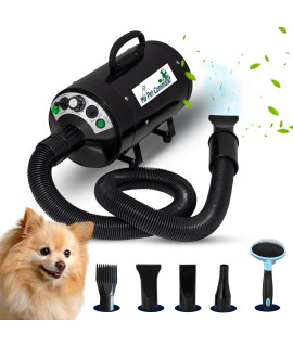 My Pet Command Dog Dryer Blower, Ultra Quiet, Professional High Velocity Blower Adjustable Hot and Cold Airflow, for Drying Deshedding with Bonus Accessories, 110V, 500W-2800W 4.5HP