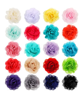 Leinuosen 20 Pcs Flower for Dog Collar Flowers Collars Pet Collar Flowers Multi Color Dog Charms Flower Pet Flower Bow Tie for Cat Puppy Dog Collar Grooming Accessories
