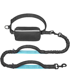 iYoShop Hands Free Dog Leash with Zipper Pouch, Dual Padded Handles and Durable Bungee for Walking, Jogging and Running Your Dog (Large, 25-120 lbs, Black)