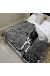Kritter Planet Waterproof Blanket for Dogs, Pee Proof Sherpa Fleece Reversible Cover for Couch or Bed, Liquid Proof Furniture Protector for Small Medium Large Size Animals