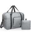 WANDF for Spirit Airlines 18 Foldable Travel Duffle Bag Weekender Bags carry on Bag for Women girls (c-Light grey Denis)