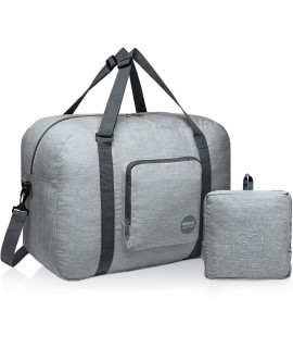WANDF for Spirit Airlines 18 Foldable Travel Duffle Bag Weekender Bags carry on Bag for Women girls (c-Light grey Denis)