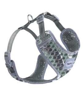 ThinkPet Reflective Breathable Soft Air Mesh No Pull Puppy Choke Free Over Head Vest Ventilation Harness for Puppy Small Medium Dogs and Cats(XXS,Camo Gray)