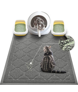 WePet Cat Litter Box Mat, Kitty Premium PVC Pad, Durable Trapping Rug, Phthalate Free, Urine-Resistant, Scatter Control, XXL 47 x 36 Inch, Grey