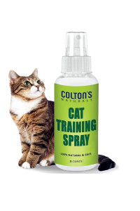 Colton's Naturals Cat & Kitten Training Spray Aid 3 in 1 w/Bitter - Cat Repellent Spray for Outdoor and Indoor USE- Furniture Protector- Anti Scratch- Make Boundaries - Cat Spray USA Made