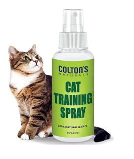 Colton's Naturals Cat & Kitten Training Spray Aid 3 in 1 w/Bitter - Cat Repellent Spray for Outdoor and Indoor USE- Furniture Protector- Anti Scratch- Make Boundaries - Cat Spray USA Made