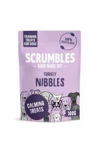 Scrumbles Nibbles, 100% Natural, calming Dog Treats, grain Free Turkey Training Treats, 100g pouch