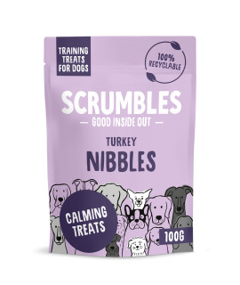 Scrumbles Nibbles, 100% Natural, calming Dog Treats, grain Free Turkey Training Treats, 100g pouch