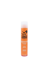Wags & Wiggles Quick Fix Dog Dry Shampoo Dog Grooming Waterless Shampoo for All Dogs, Great Way To Clean Your Pet Without A Bath Juicy Peach Scent, 7 oz