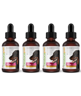 RestoraPet 4-Pack Dog & Cat Bacon Liquid Multivitamin Dog Arthritis Pain Relief Hip & Joint Vitamins for Dogs - Anti Inflammatory Supplement for Dogs & Cats Organic & Non-GMO, Vet Approved