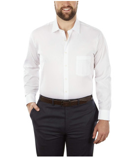 Van Heusen Mens FIT Dress Shirt Flex collar Stretch Solid (Big and Tall), White, 22 Neck 37-38 Sleeve