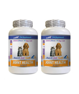 hip and joint treats for cats - PET JOINT HEALTH - DOGS AND CATS - TURMERIC AND MSM - INCREASE MOBILITY - DECREASE INFLAMMATION - PREMIUM - glucosamine chondroitin dogs and cats - 2 Bottles (120 Table