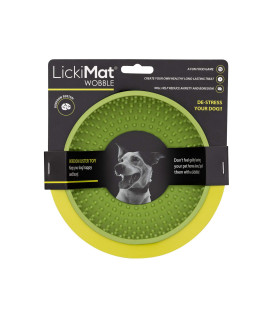 LickiMat Wobble, Dog Slow Feeder Bowl Lick Mat, Boredom Anxiety Reducer; Perfect for Food, Treats, Yogurt, or Peanut Butter. Fun Alternative to a Slow Feed Dog Bowl, Green