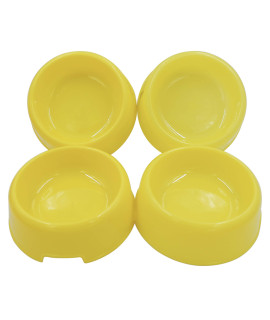 Forest Guys Dog Bowls Cat Bowls (Plastic Bowls, Yellow 4-Pack)
