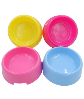 Forest Guys Dog Bowls Cat Bowls (Plastic Bowls, Yellow + Blue + Pink + Purple)