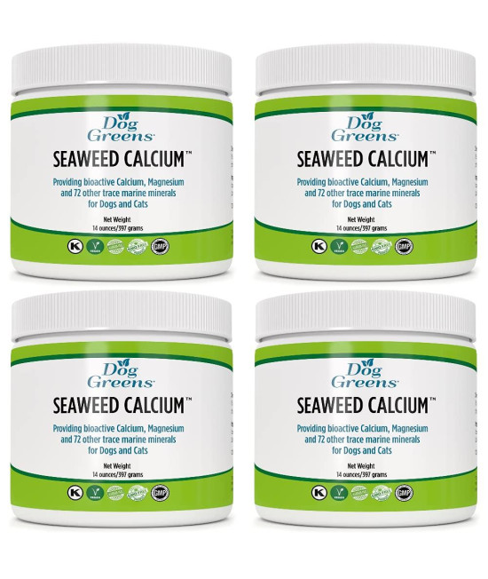 Seaweed calcium Mineral Supplement for Dogs and cats 14 oz, Formerly Natures Best Seaweed calcium, Higher Quality Than Bone Meal Powder or Egg Shell Powder, calcium is Essential for Animals (4 Pack)