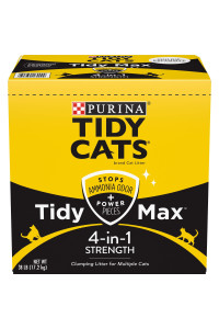 Purina Tidy Cats Clumping Cat Litter, Tidy Max 4 in 1 Strength Multi Cat Litter - 38 lb. Box