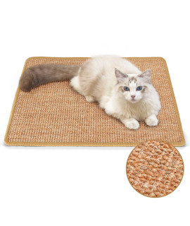FUKUMARU cat Scratcher Mat, 236 X 157 Inch Natural Sisal cat Scratch Mats, Horizontal cat Floor Scratching Pad Rug with Sticky Velcro Tapes, Protect couch and carpets