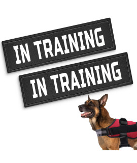 Dog Vest Patches, Service Dog/in Training/Emotional Support/Therapy Dog/DO NOT PET PU Patches - 2 Free Removable Dog Tags for Dog Harness, Collar & Leash