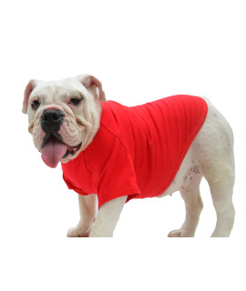 Lovelonglong Bulldog clothes Dog clothing Blank T-Shirt Tee Shirts for French Bulldog English Bulldog American Pit Bull Pugs 100 cotton Skin care Red B-L