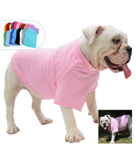 Lovelonglong Bulldog clothes Dog clothing Blank T-Shirt Tee Shirts for French Bulldog English Bulldog American Pit Bull Pugs 100 cotton Skin care Pink B-M