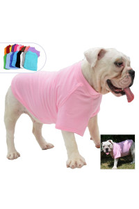 Lovelonglong Bulldog clothes Dog clothing Blank T-Shirt Tee Shirts for French Bulldog English Bulldog American Pit Bull Pugs 100 cotton Skin care Pink B-XL