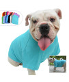 Lovelonglong Bulldog clothes Dog clothing Blank T-Shirt Tee Shirts for French Bulldog English Bulldog American Pit Bull Pugs 100 cotton Skin care Turquoise B-XL