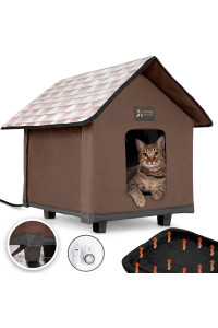 Heated Cat Houses for Outdoor Cats, Elevated, Waterproof and Insulated - A Safe Pet House and Kitty Shelter for Your Cat or Small Dog to Stay Warm & Dry