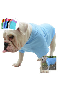 Lovelonglong Bulldog clothes Dog clothing Blank T-Shirt Tee Shirts for French Bulldog English Bulldog American Pit Bull Pugs 100 cotton Skin care Light-Blue B-M