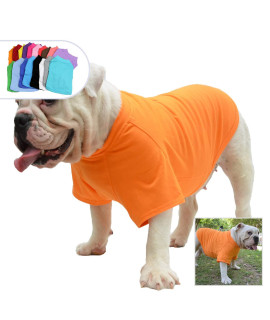 Lovelonglong Bulldog clothes Dog clothing Blank T-Shirt Tee Shirts for French Bulldog English Bulldog American Pit Bull Pugs 100 cotton Skin care Orange B-XL