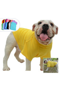 Lovelonglong Bulldog clothes Dog clothing Blank T-Shirt Tee Shirts for French Bulldog English Bulldog American Pit Bull Pugs 100 cotton Skin care Yellow B-M