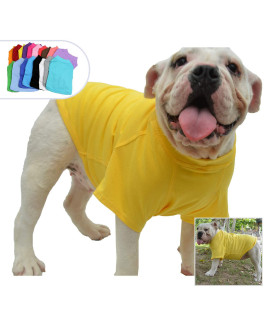 Lovelonglong Bulldog clothes Dog clothing Blank T-Shirt Tee Shirts for French Bulldog English Bulldog American Pit Bull Pugs 100 cotton Skin care Yellow B-M