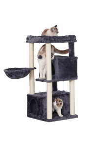 Hey-Brother Cat Tree,Multi-Level Cat Condo for Large Cat Tower Furniture with Sisal-Covered Scratching Posts, 2 Plush Condos, Big Plush Perches MPJ011G