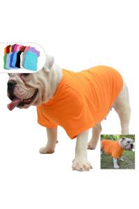 Lovelonglong Bulldog clothes Dog clothing Blank T-Shirt Tee Shirts for French Bulldog English Bulldog American Pit Bull Pugs 100 cotton Skin care Orange B-M