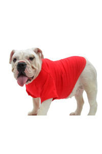 Lovelonglong Bulldog clothes Dog clothing Blank T-Shirt Tee Shirts for French Bulldog English Bulldog American Pit Bull Pugs 100 cotton Skin care Red B-S