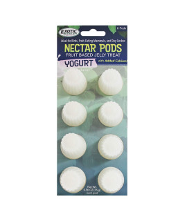 Nectar Pods (Yogurt) - Calcium-Fortified Jelly Fruit Treat - Sugar Gliders, Marmosets, Squirrels, Parrots, Cockatiels, Parakeets, Lovebirds, Conures, Hamsters, Day Geckos, Kinkajous & Other Small Pets