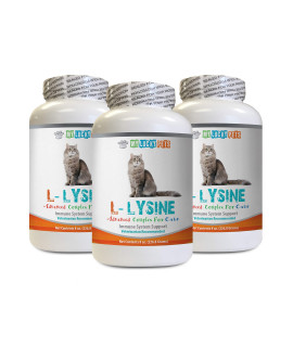 cat Immune Support - CAT L-LYSINE Powder - Immune System Booster - Eye Health - Vet Recommended - Natural - i lysine cat Treats - 3 Bottles (24 OZ)